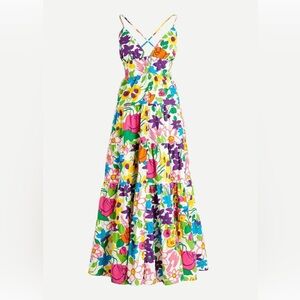 J. Crew Garden Floral Spaghetti Strap Dress